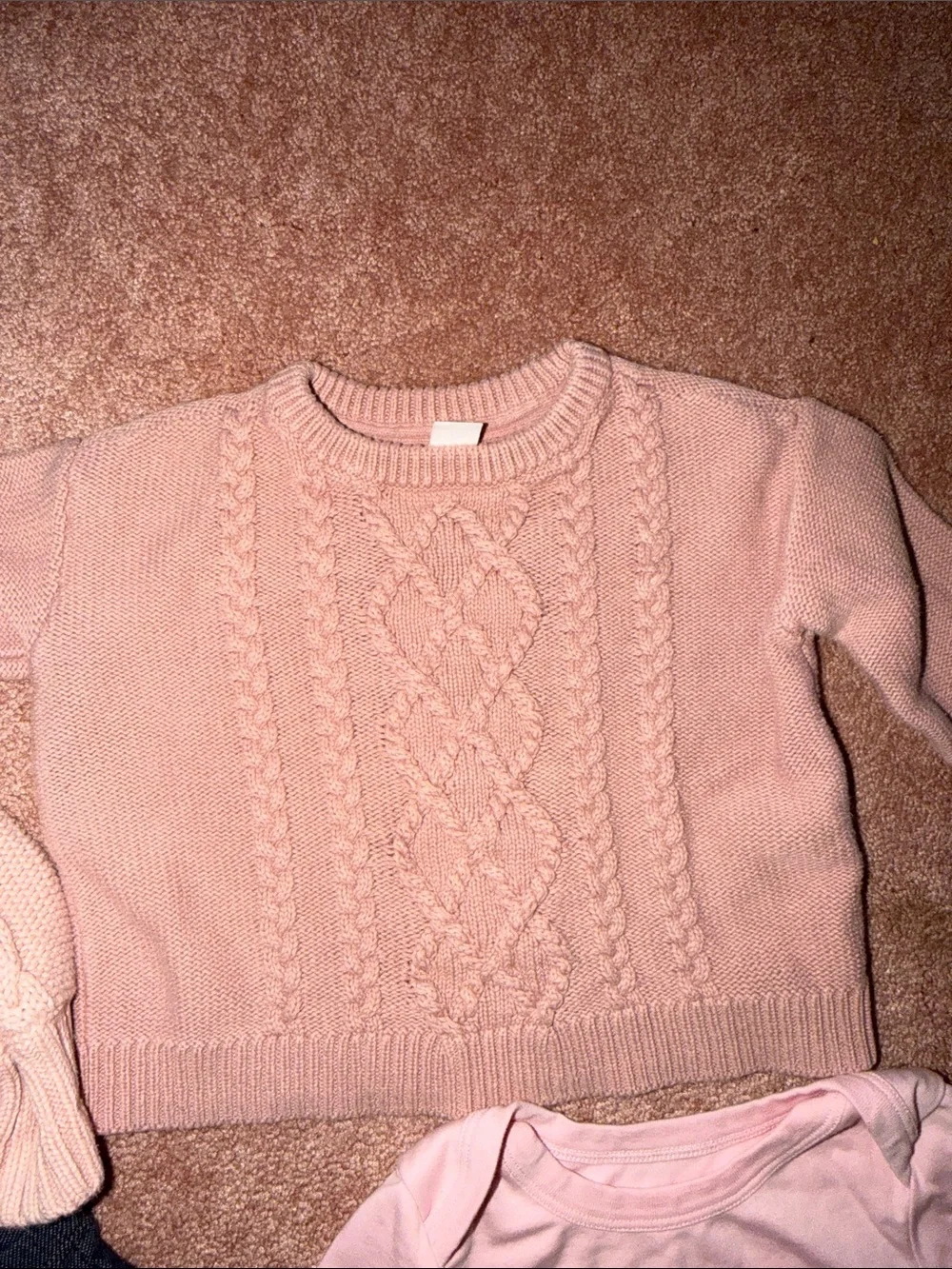 GAP/Vineyard Vines Baby Girls Pink Sweater, Knit Top, Leggings & Onesie Set